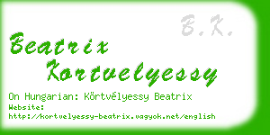 beatrix kortvelyessy business card