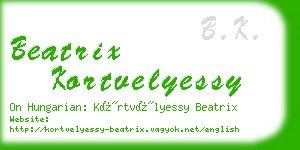 beatrix kortvelyessy business card